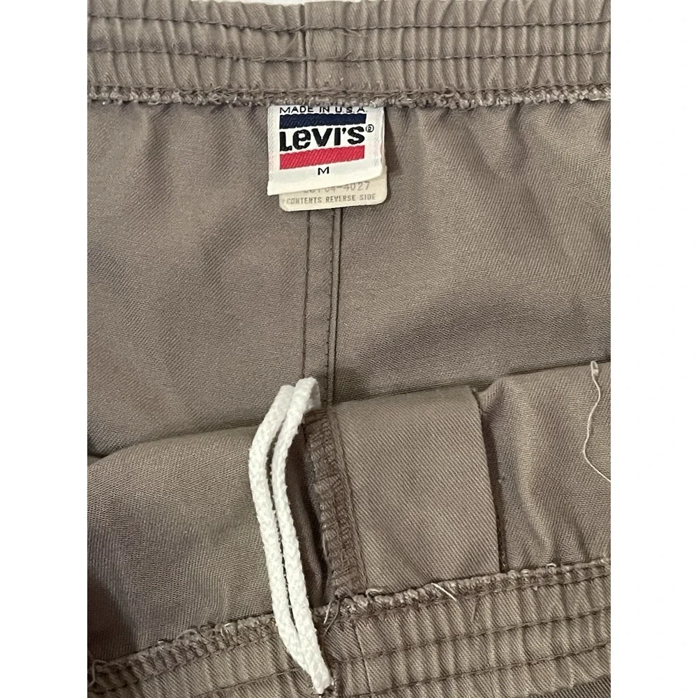 Vintage 80s Levis Stadium Pants Size M Khaki Elastic Drawstring